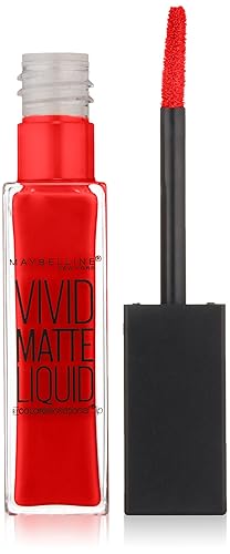 Maybelline New York Color Sensational Vivid Matte Liquid Lipstick, Rebel Red, 0.26 fl. oz.