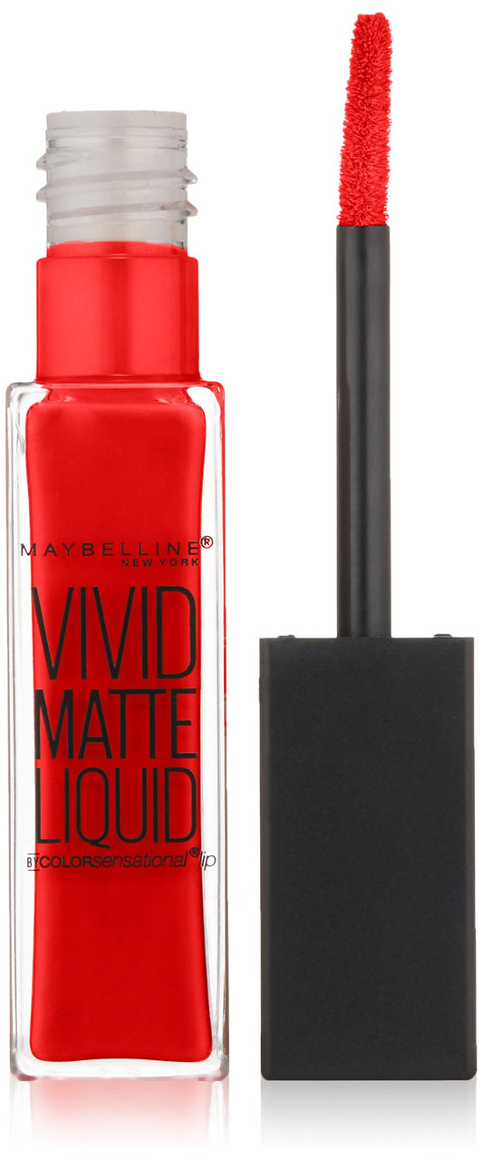 Maybelline New York Color Sensational Vivid Matte Liquid Lipstick, Rebel Red, 0.26 fl. oz.