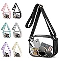 VOROLO Stadium Approved Clear Crossbody Bag,Small See Through Purse Handbag with Adjustable Shoulder Strap for Sports Black