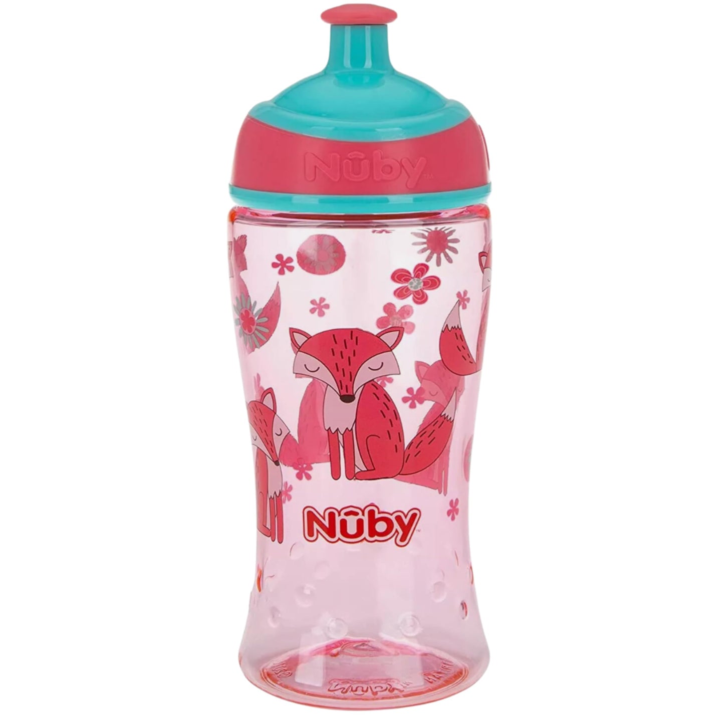 Nuby Printed Kids Pop Up Sipper Water Bottle, Colors May Vary, 1 Pack, 12 Oz., Multi
