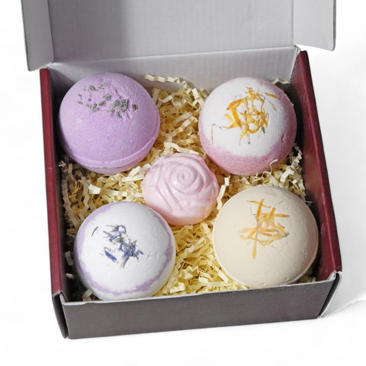 Handmade Bath Bombs Gift Set 5pcs, Scented with Essential Oils, Gift for Women