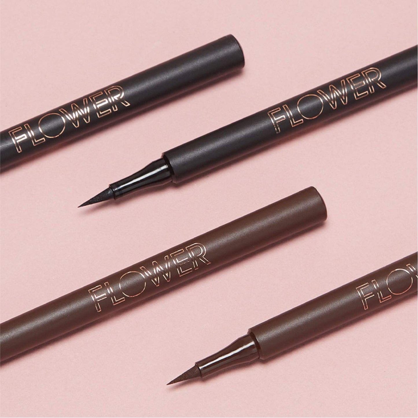 FLOWER BEAUTY By Drew Barrymore Forever Wear Winged Eyeliner - Long-Lasting + Smudge-Proof - Liquid Eyeliner + Winged Applicator (All-Nighter)