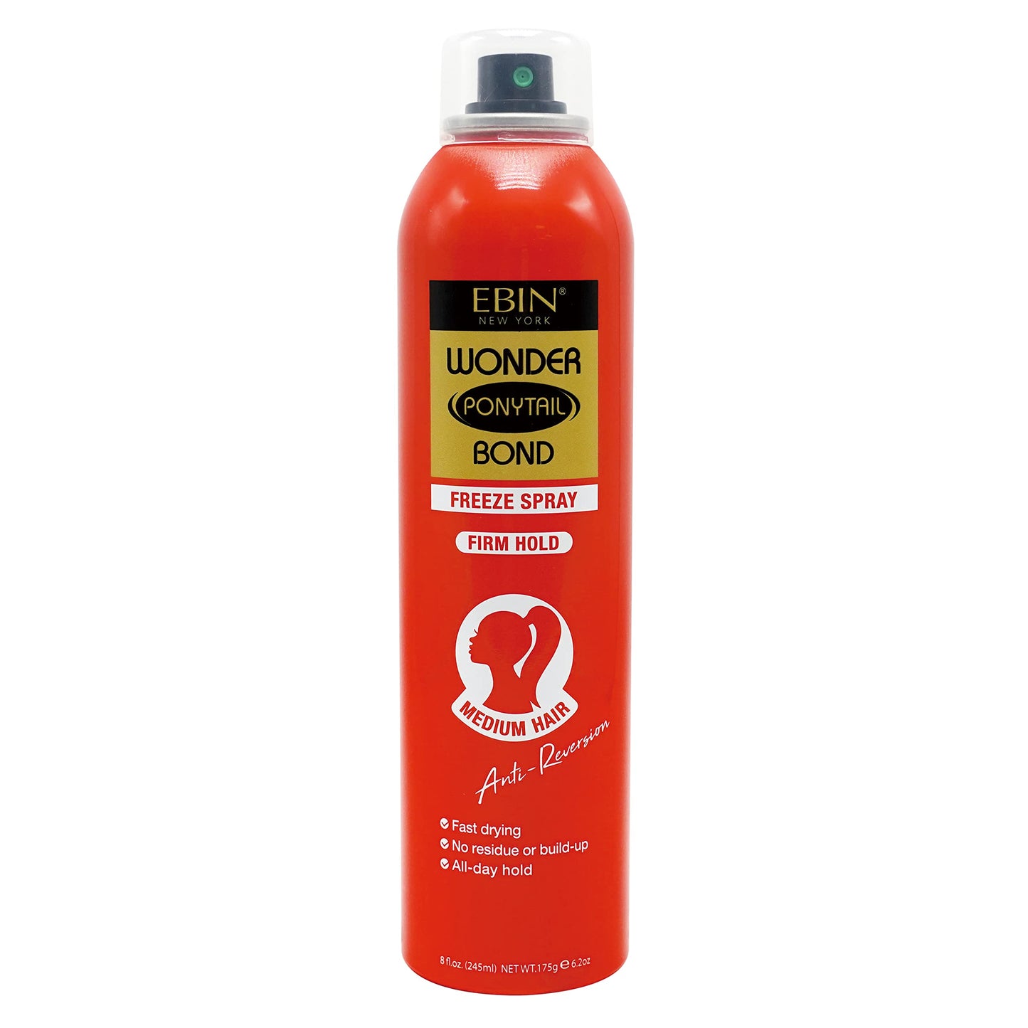 EBIN NEW YORK Wonder Ponytail Bond Freeze Spray Firm Hold - Medium Hair 8oz/ 245ml |Long Lasting Hold, 24-Hour Frizz Control, Shine Enhancing
