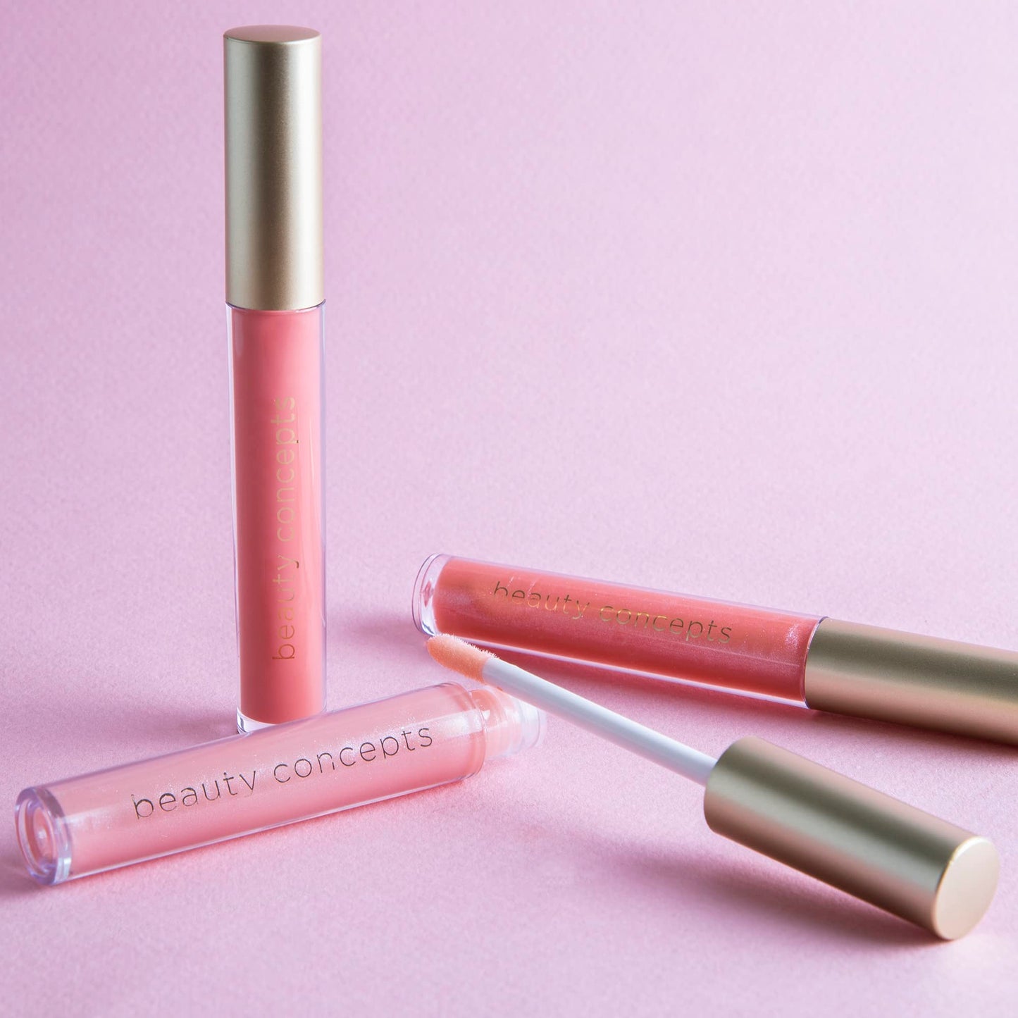 Beauty Concepts Lip Gloss Collection - Shimmering, Glossy Lip Makeup Set for a Radiant Finish, Pink Colors Collection