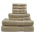 Madison Park 800GSM Bathroom Towel Set of 8 100% Cotton Bath Towel Set for Bathroom Luxurious Highly Absorbent 2 Bath Towels 2 Hand Towels 4…