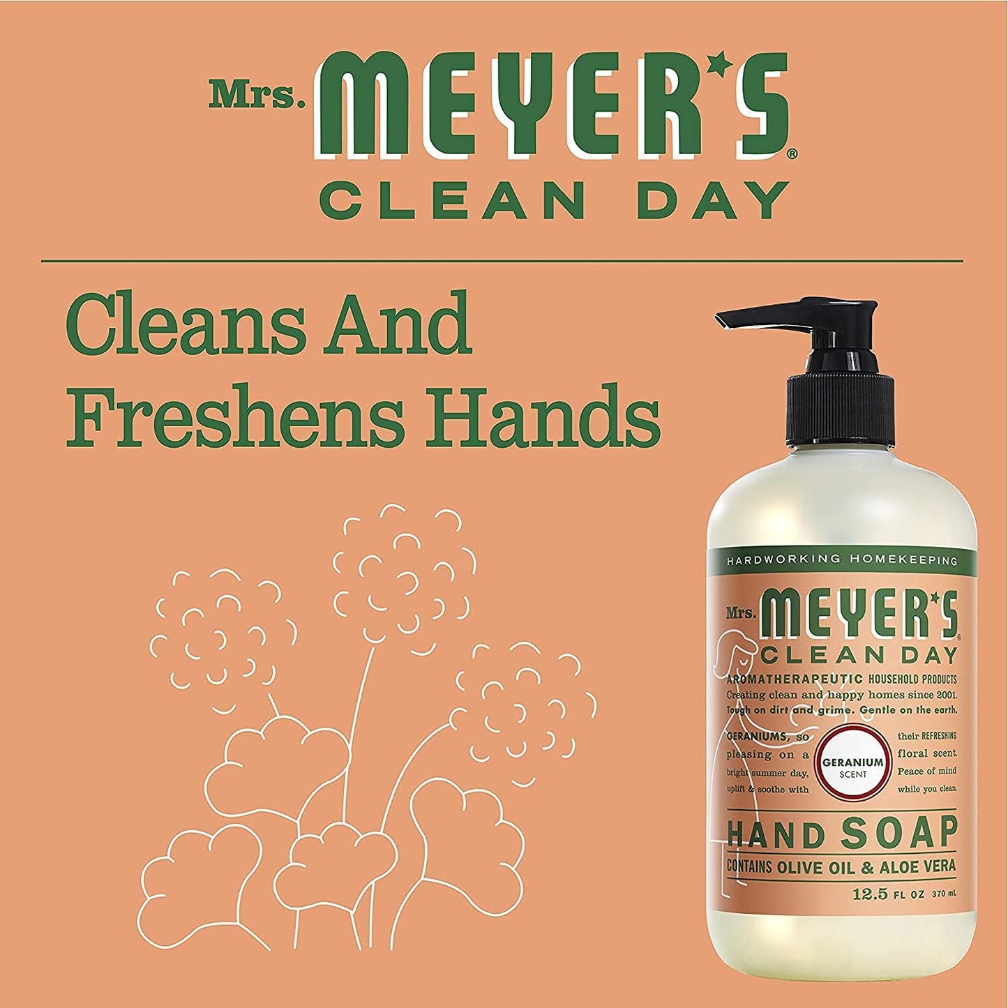 Mrs. Meyer's Liquid Hand Soap Geranium 12.5 Fl Oz. Beauty & Personal Care Mrs. MEYER'S