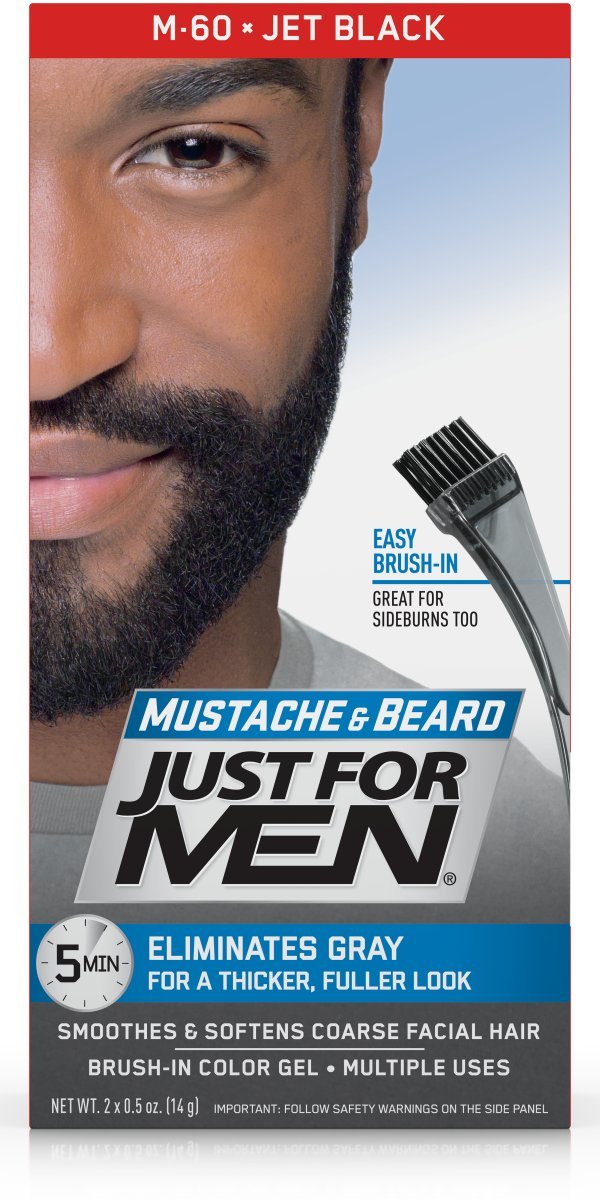 Mustache and Beard Brush-In Color Gel Jet Black