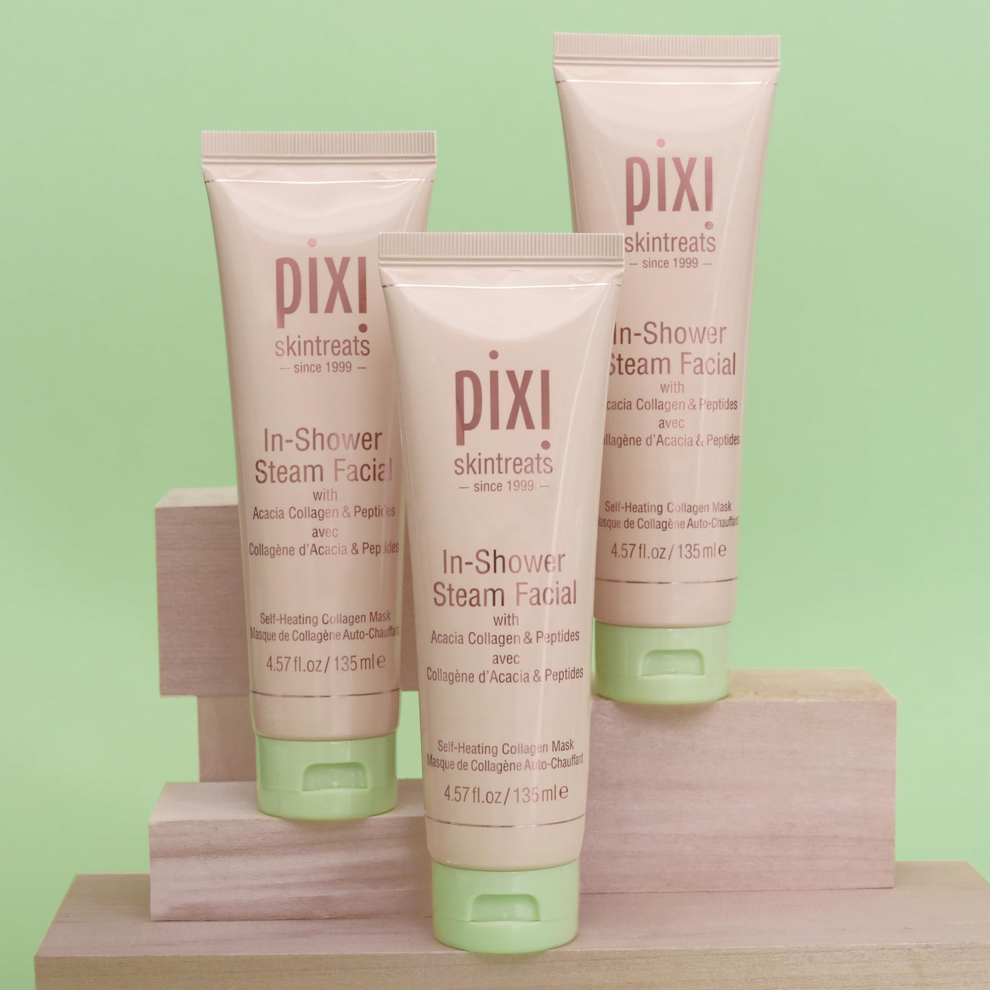 Pixi In-Shower Steam Facial | Gel-to Oil Cleanser for Radiant Skin | Deeply Nourishes, Softens & Tones | Self-heating for Use in Shower or Bath | 4.6