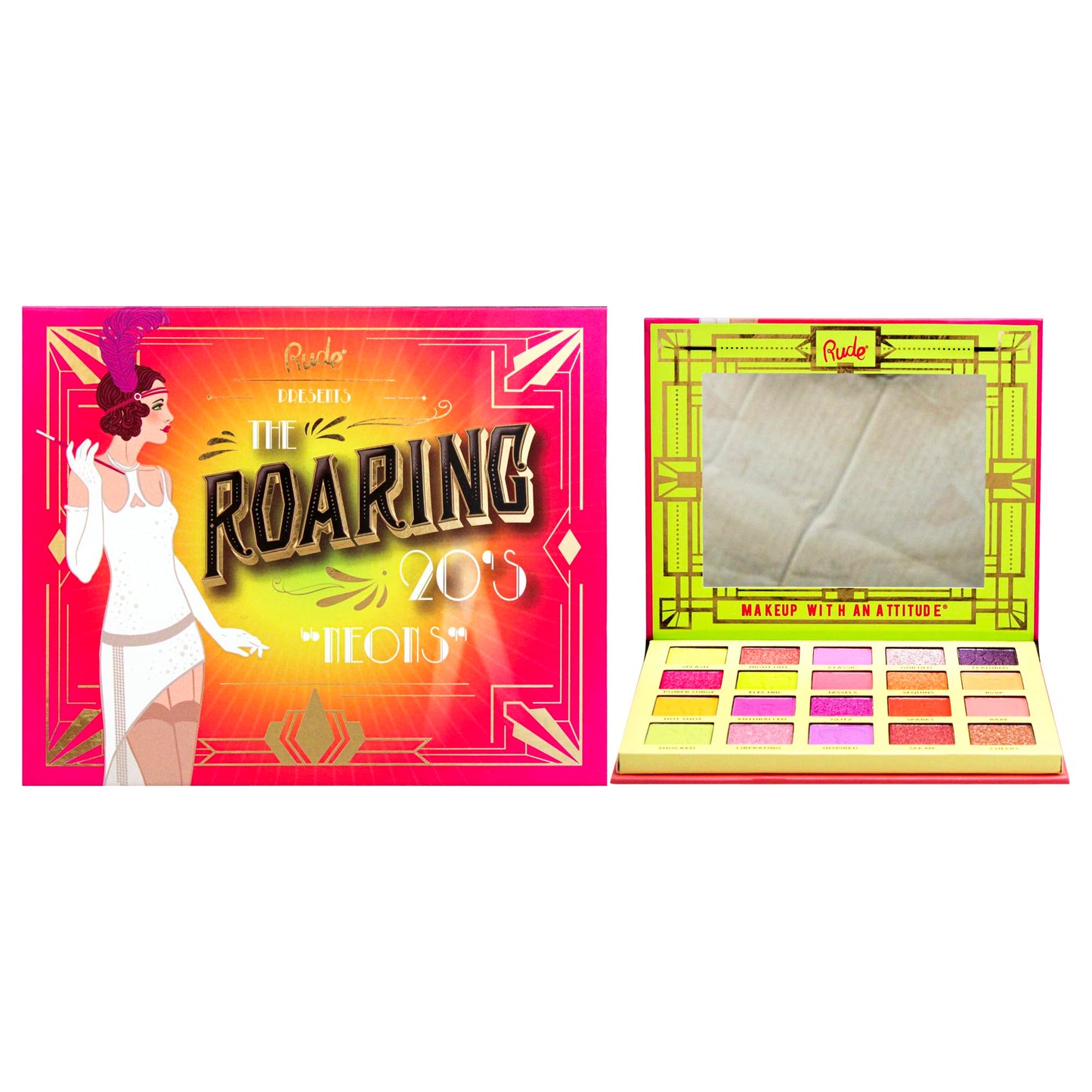 The Roaring 20s Eyeshadow Palette - Neons by Rude Cosmetics for Women - 0.85 oz Eye Shadow