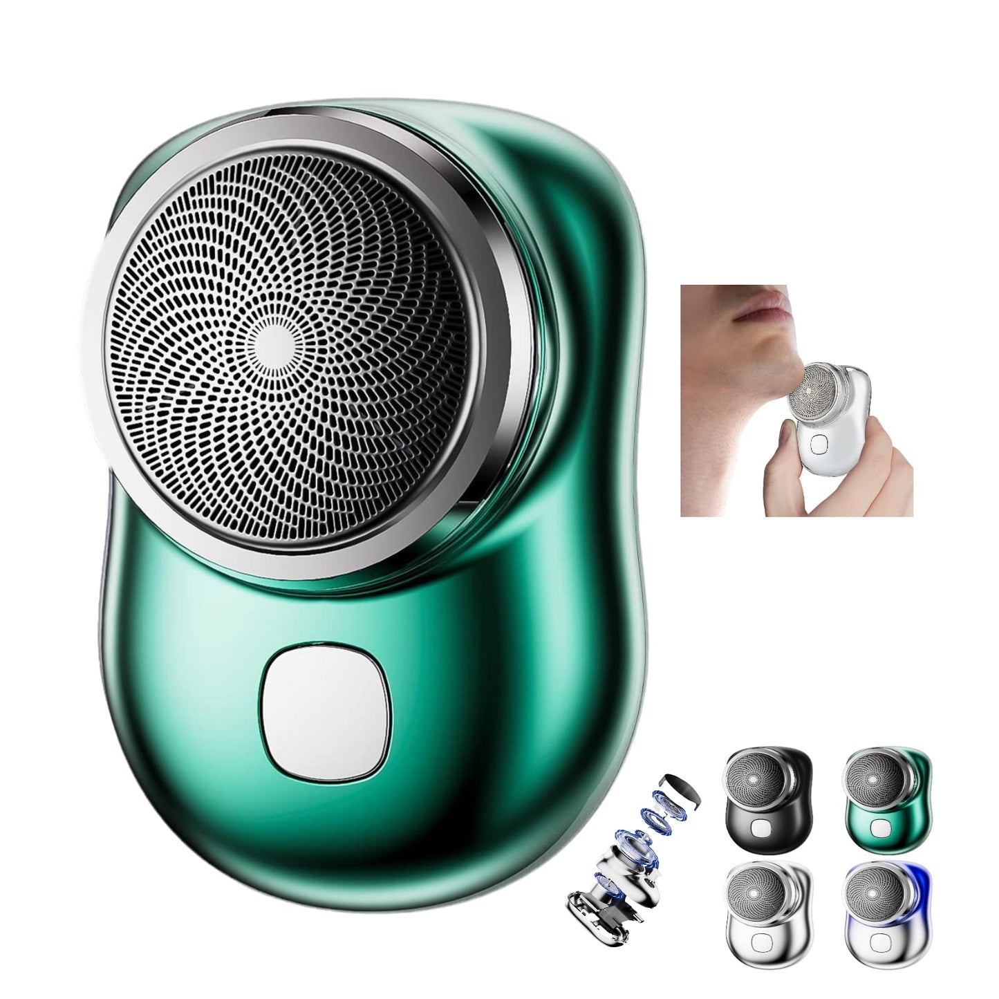 GYLCTOM Mini Shaver Portable Electric Shaver, 2023 New Pocket Shave, Magic USB Razor For Men, Rechargeable Travel Razors Men Shaving Face (Green) Beauty and Personal Care GYLCTOM