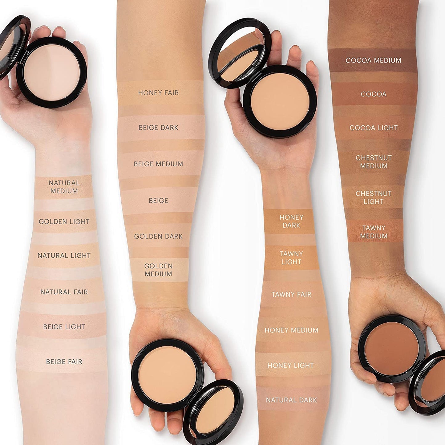 Glo Skin Beauty Pressed Base Powder Foundation Makeup (Chestnut Medium) - Flawless Coverage for a Radiant Natural, Second-Skin Finish