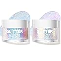 LANGMANNI Holographic Body Glitter Gel for Body, Face, Hair and Lip.Color Changing Glitter Gel Under Light. Vegan & Cruelty Free-1.35 oz (1# Golden