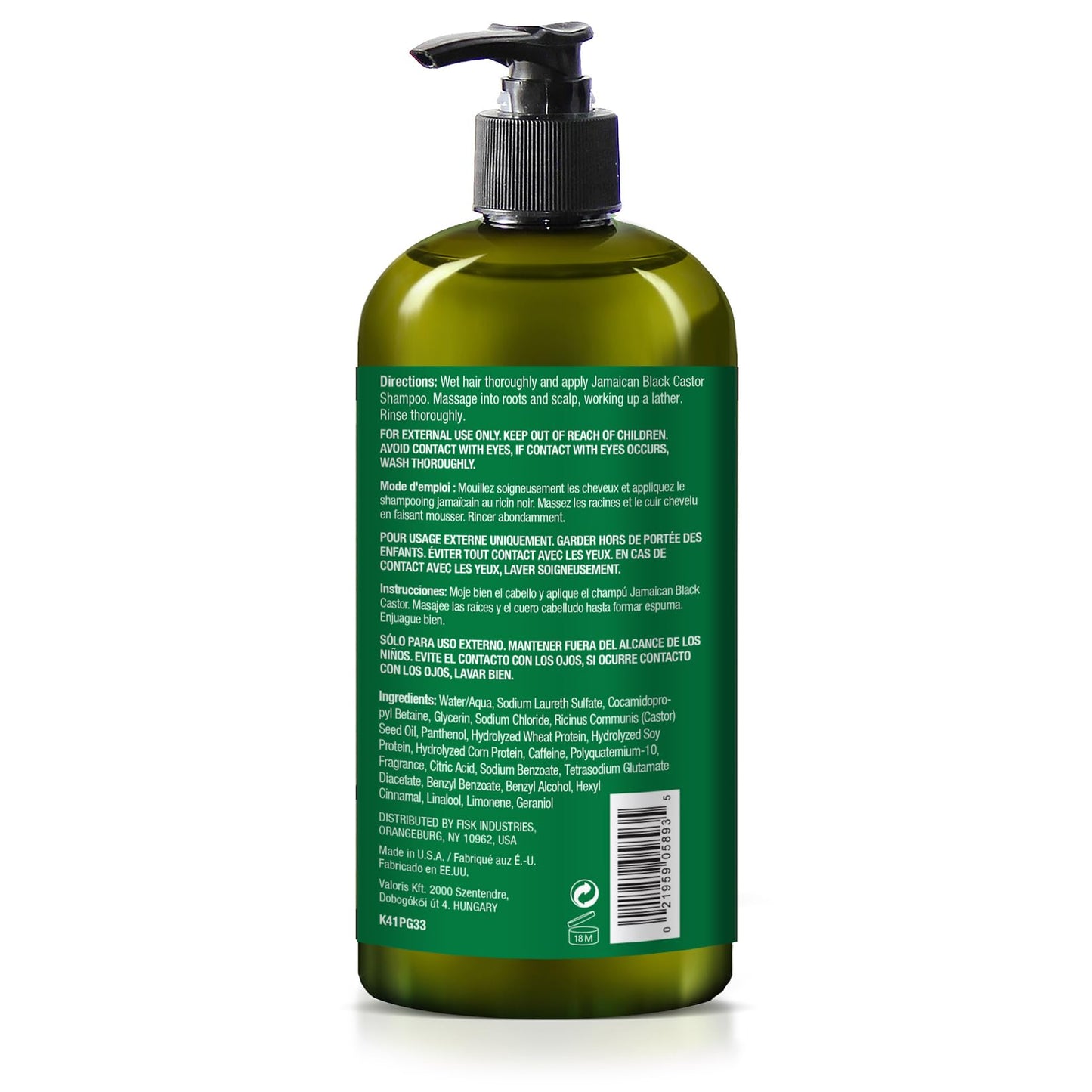 Natural King Jamaican Black Castor Shampoo(33.8 oz) and Pro-Growth Hair & Beard Oil (7.1 oz) Set for Nourishing Hair Growth