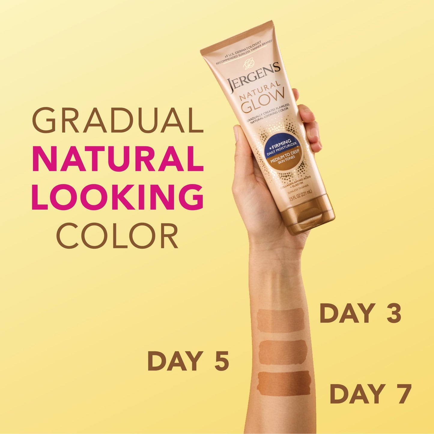 Jergens Natural Glow + Firming Daily Moisturizer Medium to Tan Skin Tones 7.5oz Beauty and Personal Care Jergens