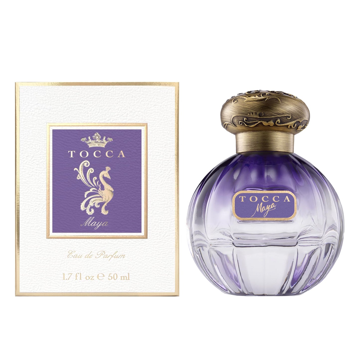 Tocca Women's Eau de Parfum, Maya Fragrance, 1.7oz (50 ml) - Warm Floral, Wild Iris, Blackcurrant, Patchouli Heart - Hand-Finished Bottle