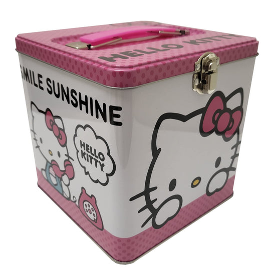 The Tin Box Company XL Storage Tin with Handle, Hello Kitty