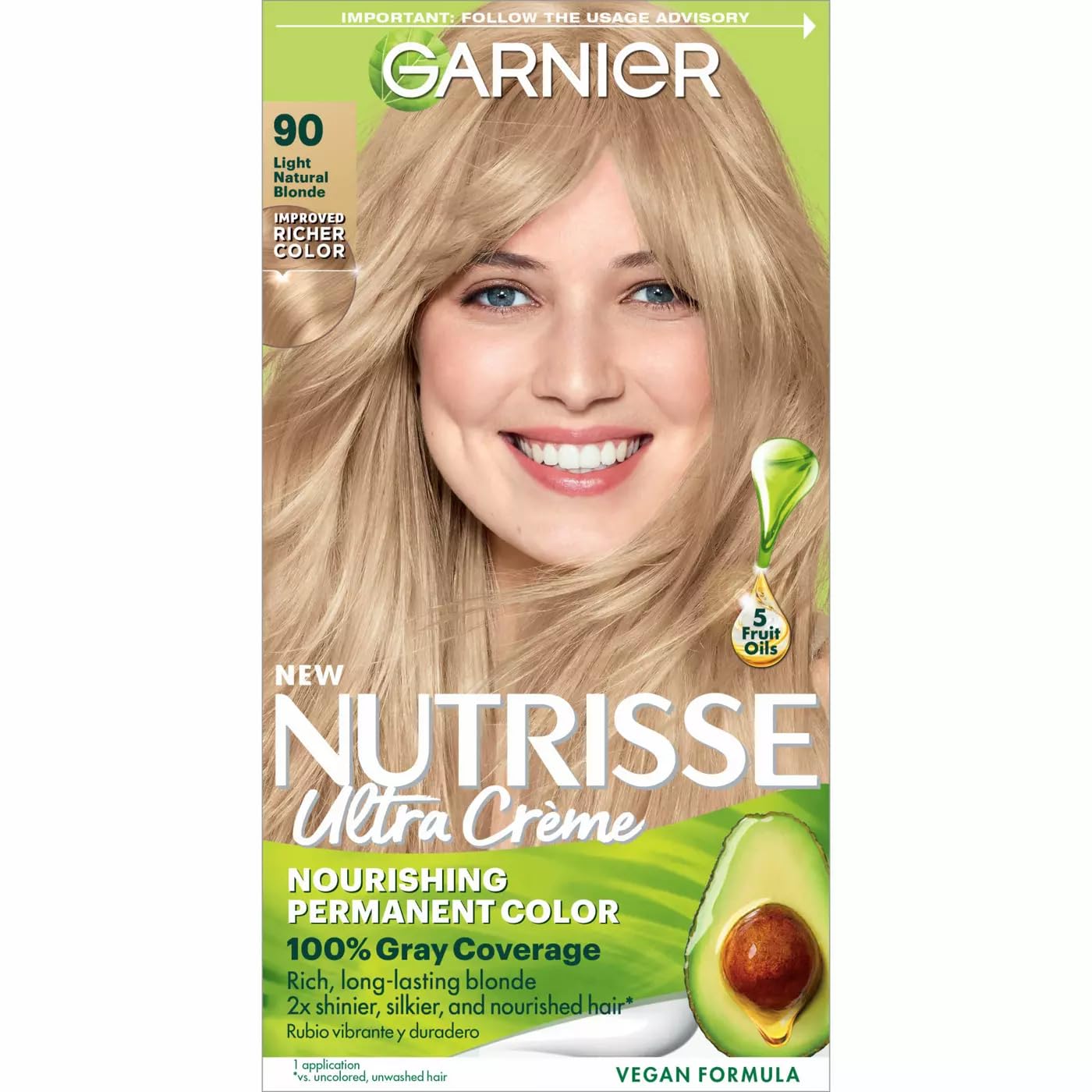 Garnier Nutrisse Nourishing Color Creme, Light Natural Blonde [90] 1 ea (Pack of 12)