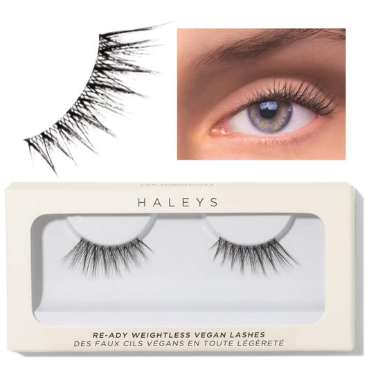 HALEYS Re-ady Weightless Vegan Lashes (Minimalist), Lightweight & Comfortable All-Day Wear, Made with Synthetic Fiber, Reusable Strips, Easy to Apply