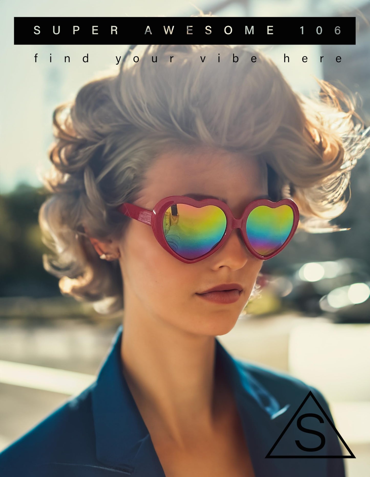 Womens Mirrored Rusta Mirror Lens Plastic Frame Heart Shape Sunglasses (Black)