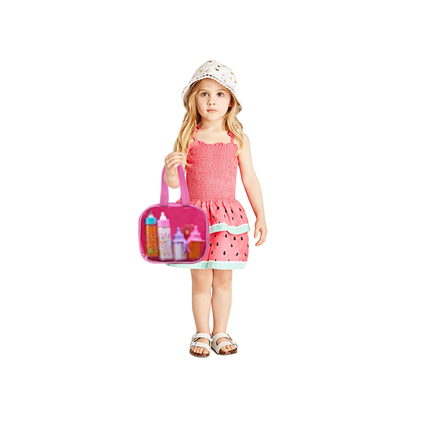 fash n kolor® My Sweet Baby Disappearing Doll Feeding Set – 6-Piece Baby Doll Care Kit with Bottles & Pacifiers