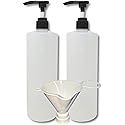 32oz (1 quart) Refillable Empty Pump Bottle Soap Dispensers for Hand Soap, Shampoo, Shower Gel, Body Wash and Lotion, BPA-Free HDPE Plastic