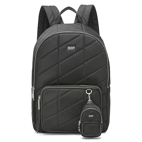DKNY Women's Handbags BACKPACK,BLACK/SILVER,1SZ