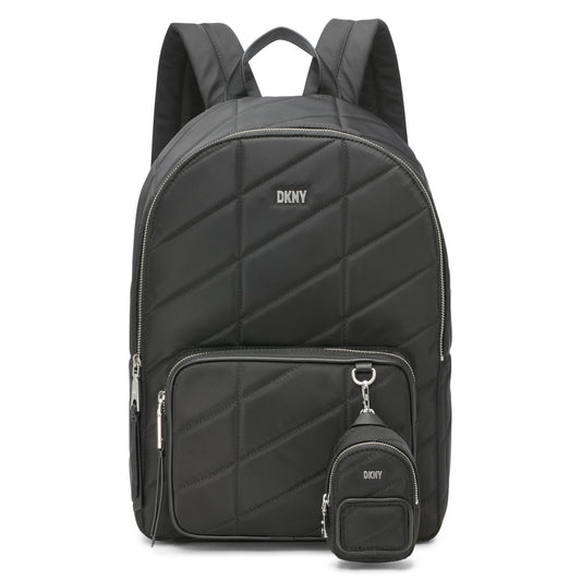 DKNY Women's Handbags BACKPACK,BLACK/SILVER,1SZ