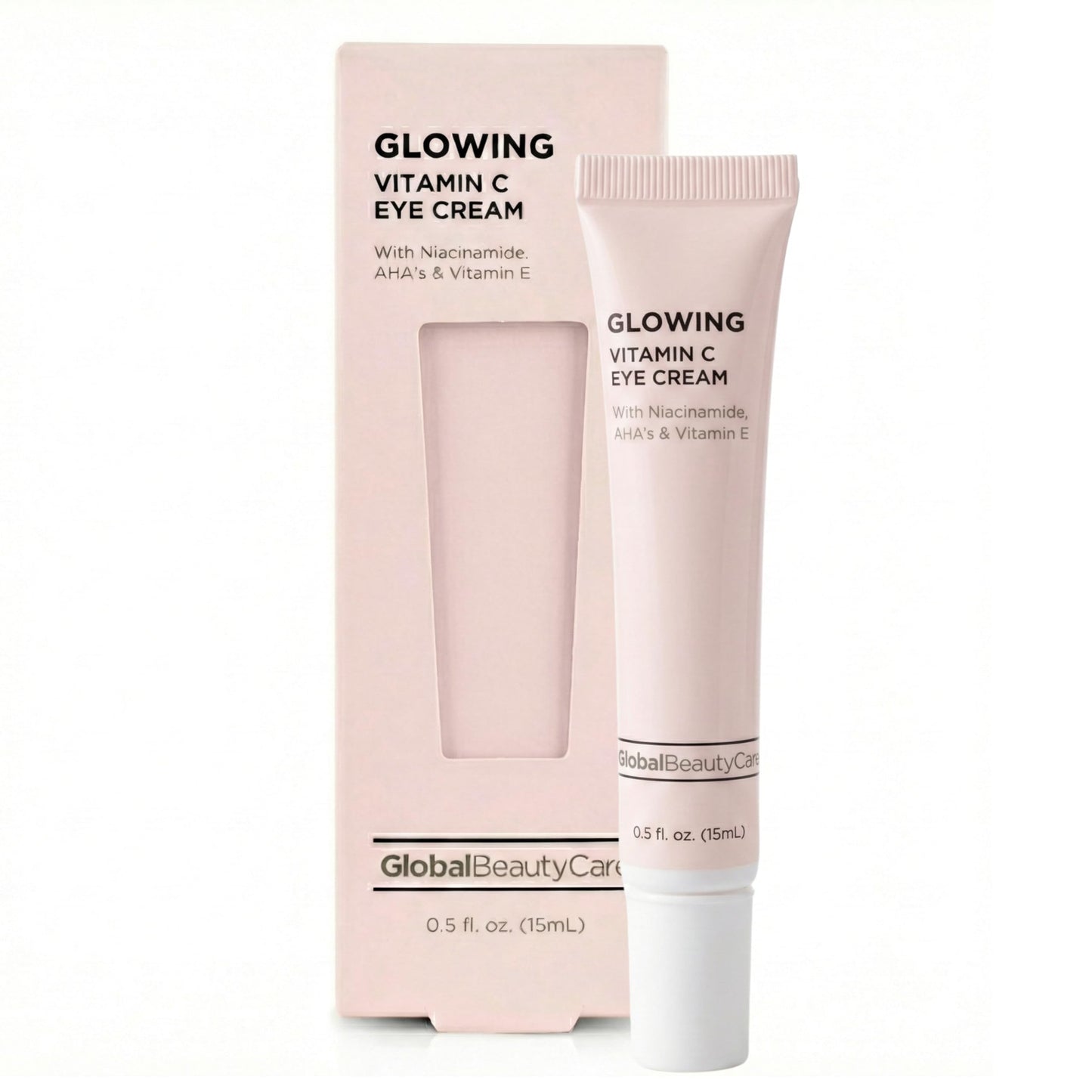 Global Beauty Care Glowing Vitamin C Eye Cream - Radiant Under Eye Treatment to Support Smooth Looking Skin with Niacinamide, AHA & Vitamin E