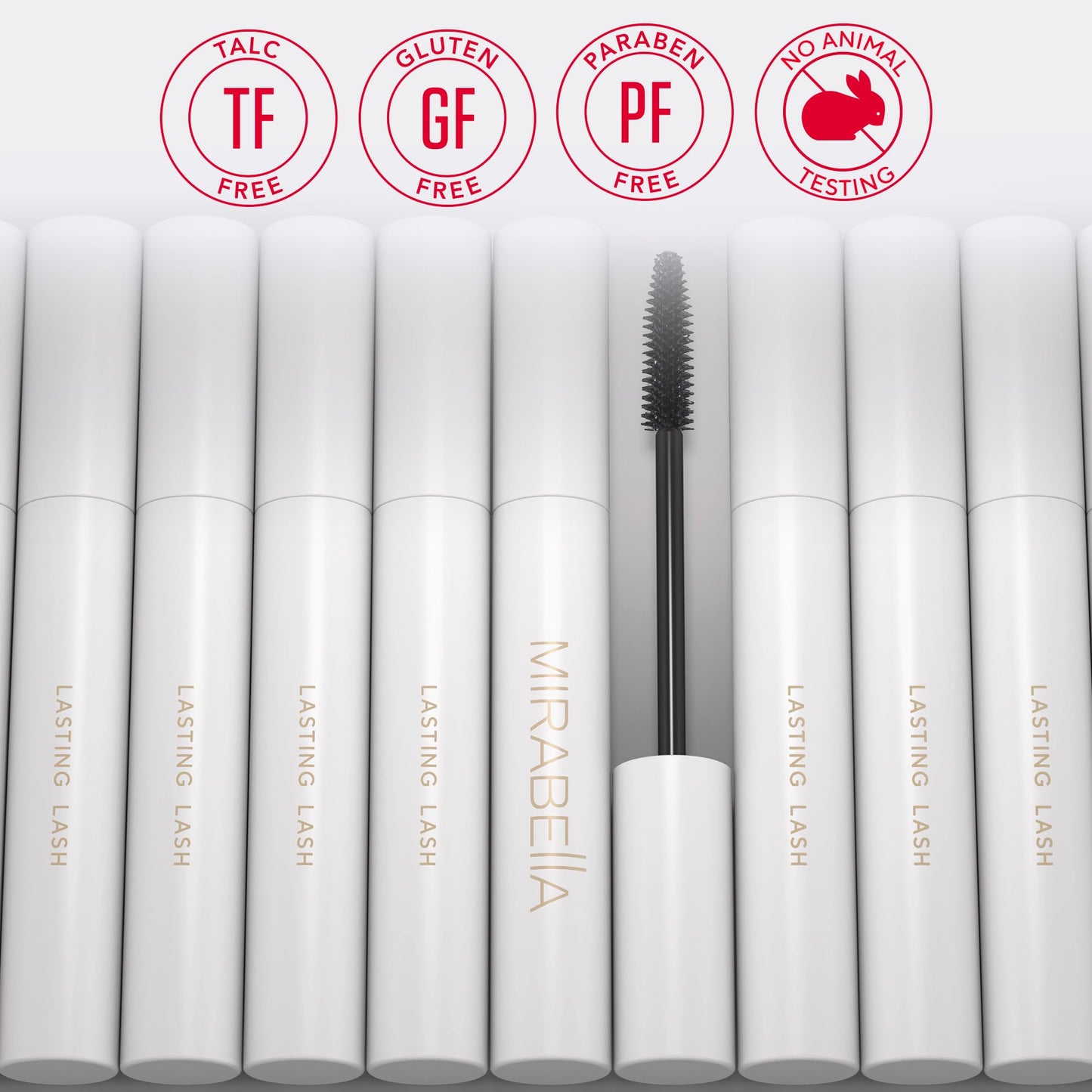 Mirabella Lasting Lash Black Waterproof Mascara, Smear and Smudge-Proof & Adds Volume, Length, & Curl for Eyelashes, Thickening, Lengthening,