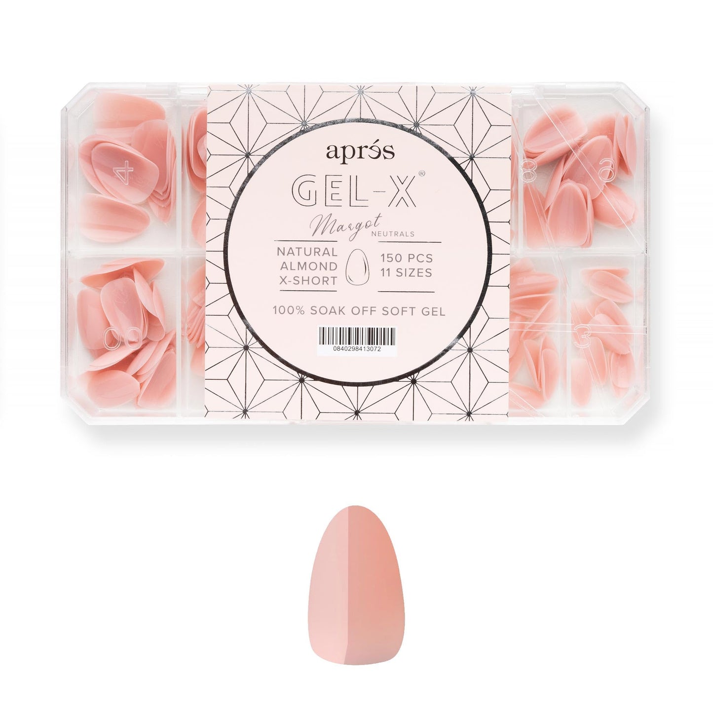 Apres Neutrals Gel-X Margot Box Of Press On Nails, 11 Sizes 00-9, Soft Gel Nail Tip Box (150pcs) (Almond Extra Short, 150) Beauty & Personal Care APRÉS