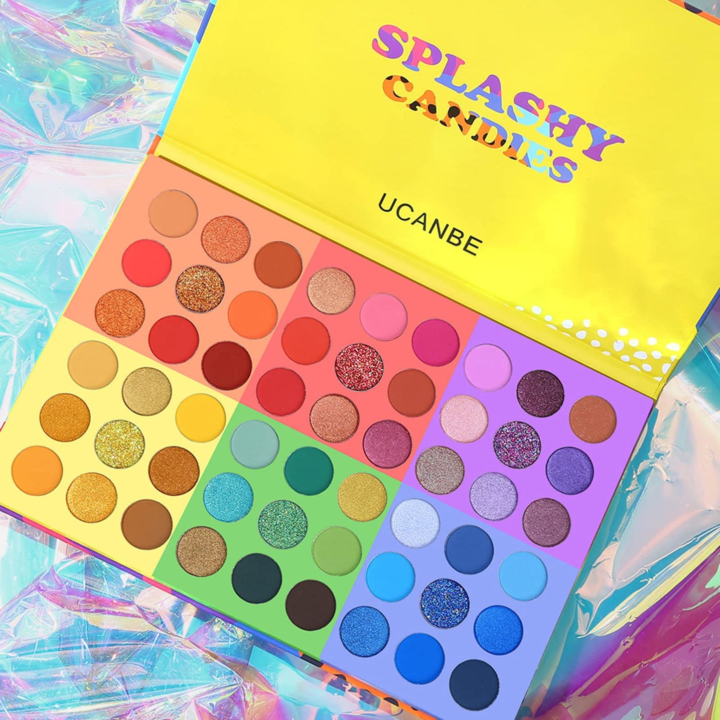 UCANBE 54 Colors Splashy Candies Eyeshadow Palette + 15pcs Makeup Brush Set, Highly Pigment Matte Metallic Shimmer Glitter Eye Shadow Bright Color Beauty and Personal Care UCANBE
