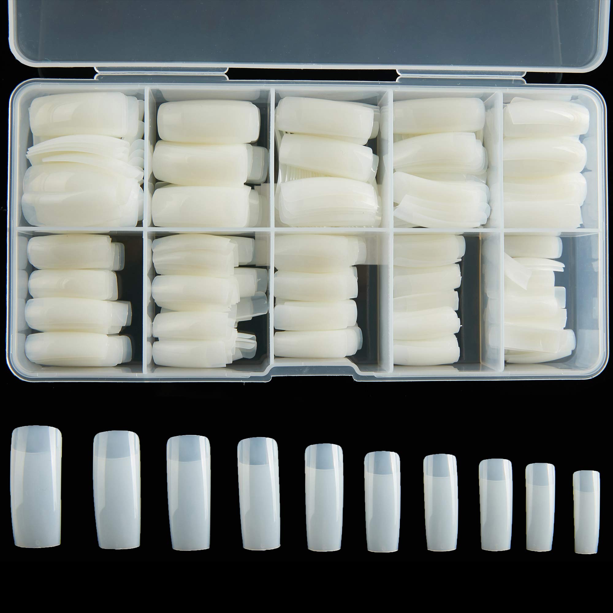 Half Cover Acrylic False Nail Tips, 500PCS Fake Nail Shape Artificial ...