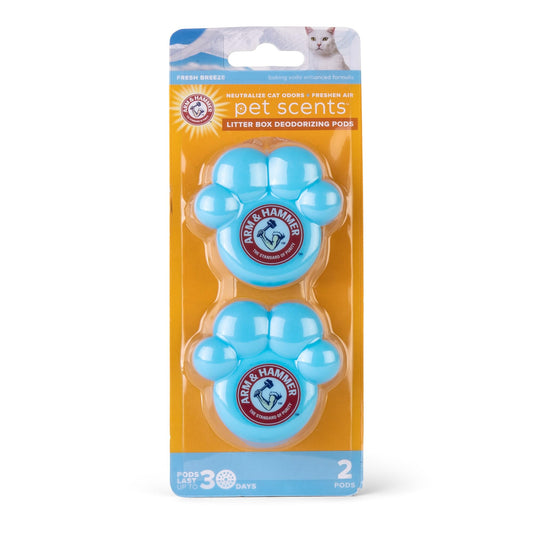 Arm & Hammer Cat Litter Box Deodorizing Pods – 2 Fresh Breeze Scent Adhesive Pods, Fights Odors for a Fresher, Cleaner Litter Box