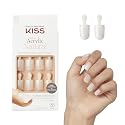KISS Salon Acrylic Natural Press On Nails, Nail glue included, 'Rare', Nude, Short Size, Squoval Shape, Includes 28 Nails, 2g Glue, 1 Manicure Stick Beauty & Personal Care KISS