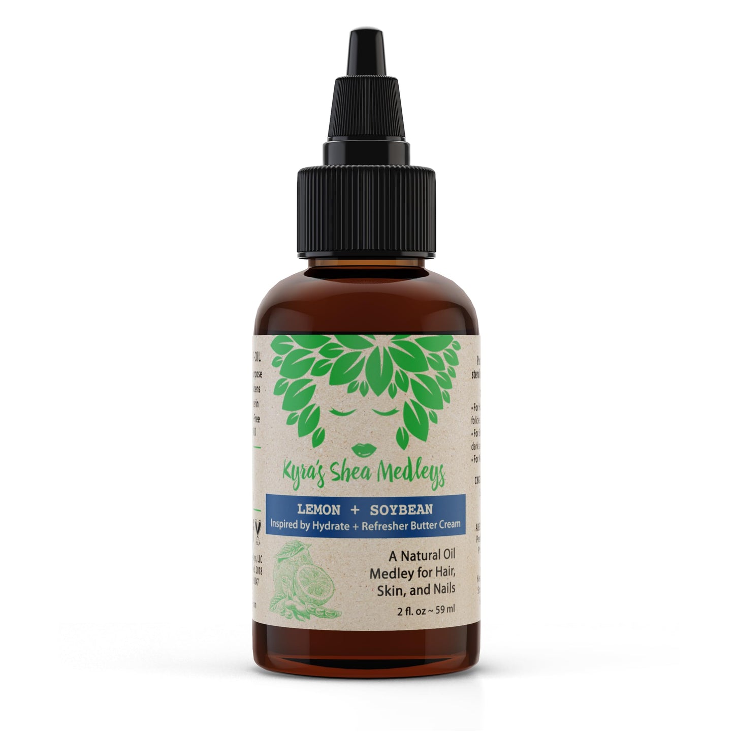 Multiuse Lemon + Soybean Oil Medley for Face, Body, and Hair - Natural Soya Bean Oil, Shea Nut Oil, Lemon Essential Oil, and Vitamin E - Seals in