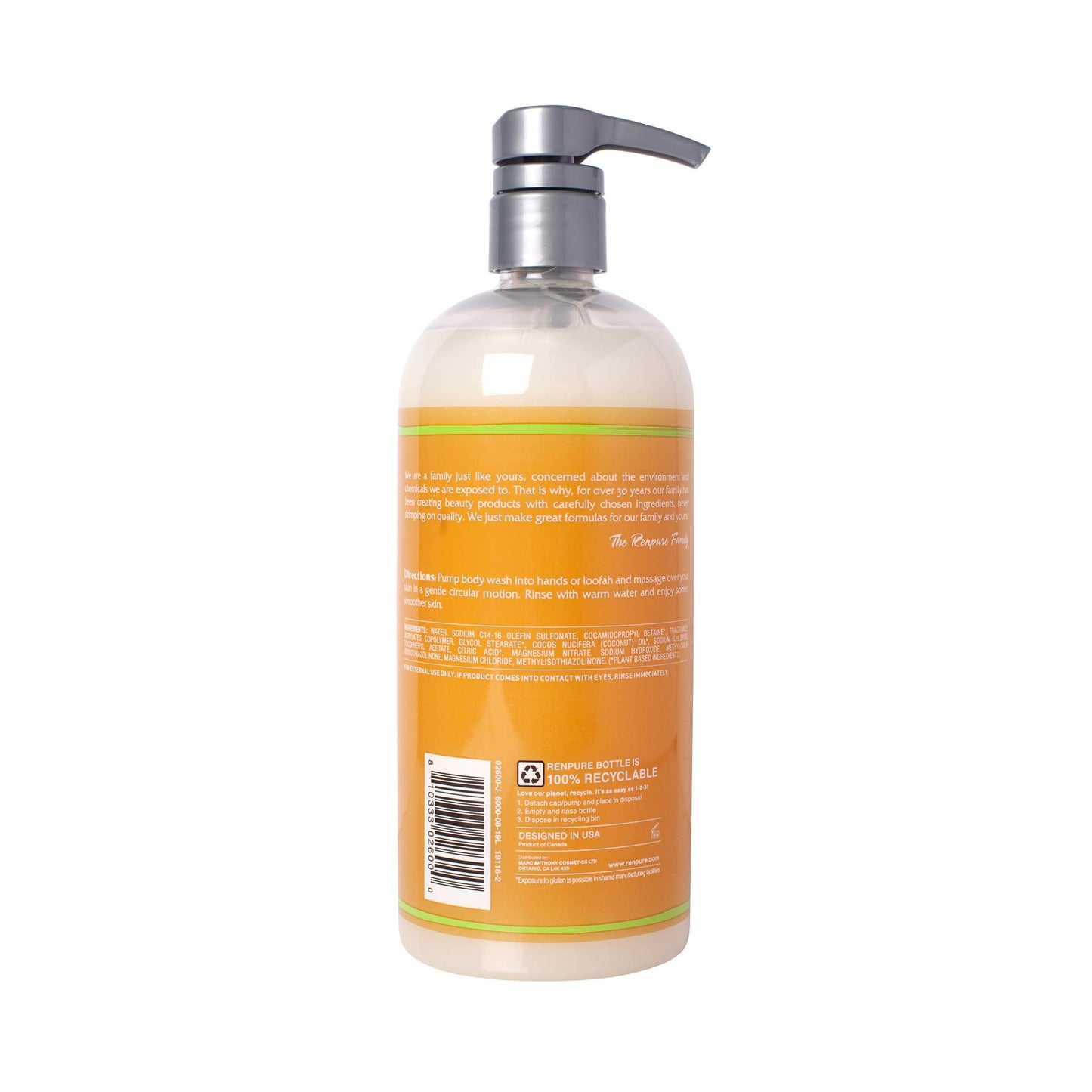 RENPURE Coconut Milk & Vitamin E Body Wash, 24 Fl Oz
