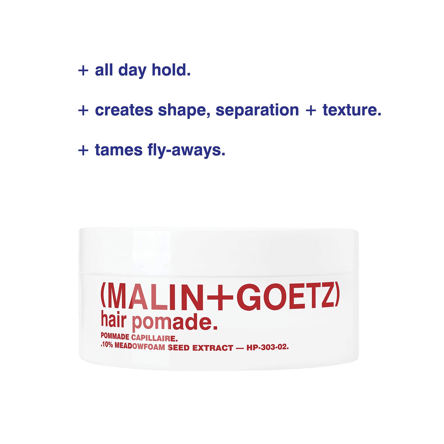 MALIN+GOETZ Hair Pomade | Firm Hold Styling for Volume, Shape & Texture | Beeswax, Meadowfoam, Cannabis & Soybean Oils | Tames Flyaways + Smooths Ends