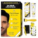 Reusable Hair & Beard Dye for Men - Jet Black 1.7 | Up to 5 Uses, 7 Minutes | Natural Gray Coverage, No-Drip Cream with SkinArmour® - Cleverman