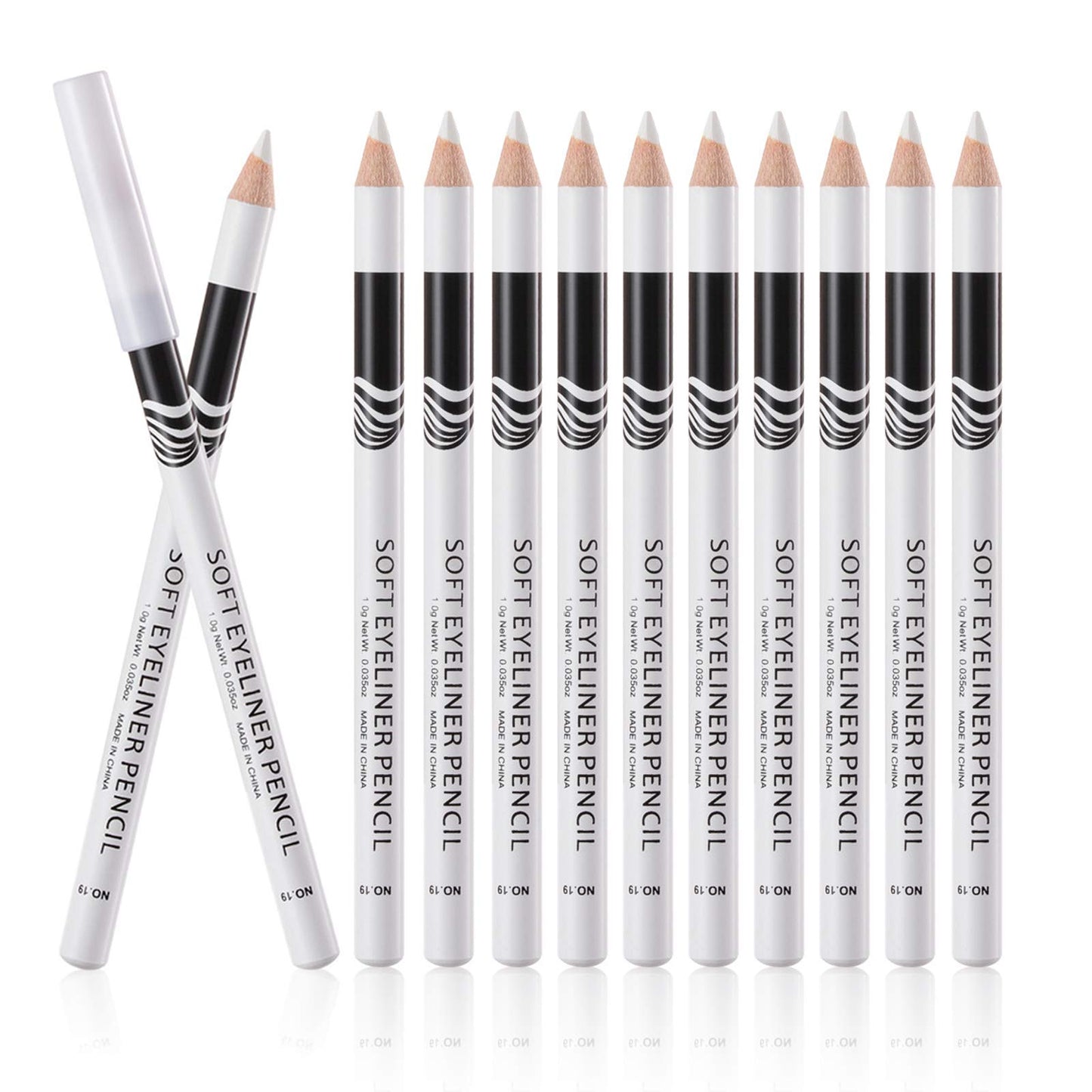 Fashionwu White Eyeliner Pencils Professional Use as Highlighter, Soft, Waterproof, Long-Lasting Eyeshadow, Eye Brightener, Beauty Makeup Tools