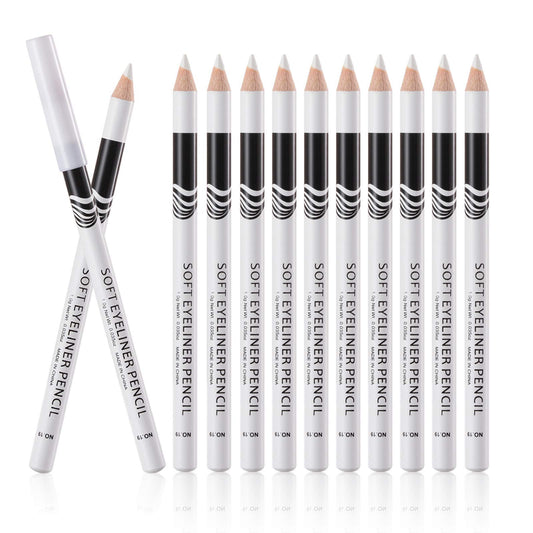 Fashionwu White Eyeliner Pencils Professional Use as Highlighter, Soft, Waterproof, Long-Lasting Eyeshadow, Eye Brightener, Beauty Makeup Tools