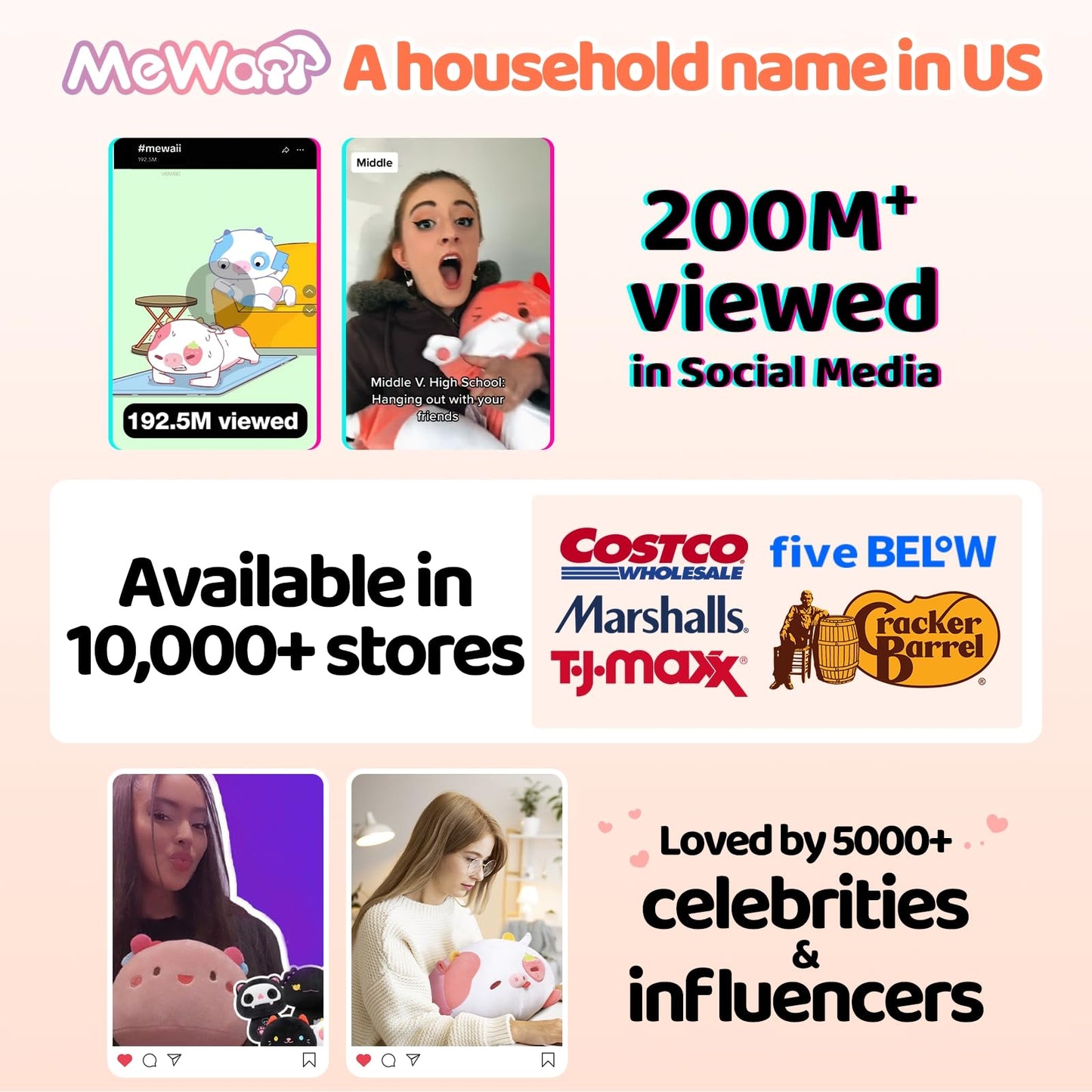 Mewaii Artist-Designed Ultra Soft Long Cat Plush Body Pillow, Extra Stuffing for Comfort, Premium Quality Stuffed Animal Gift for Girlfriend or Cat…