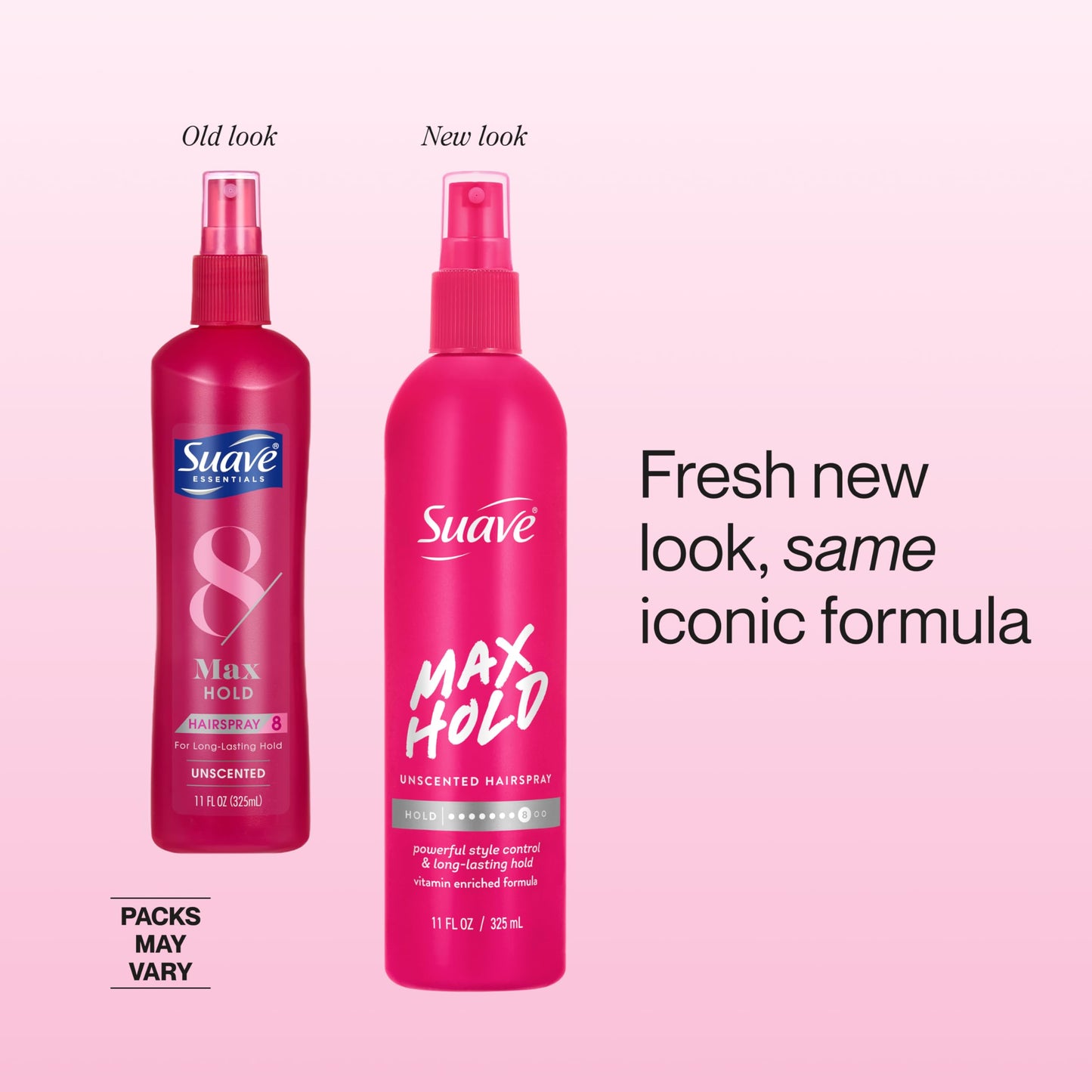 Suave Max Hold Unscented Non-Aerosol Hairspray, Strong Hold, Lightweight, Not Sticky or Stiff, For Smooth, Frizz-Free Styles, All Hair Types, 11 FL OZ