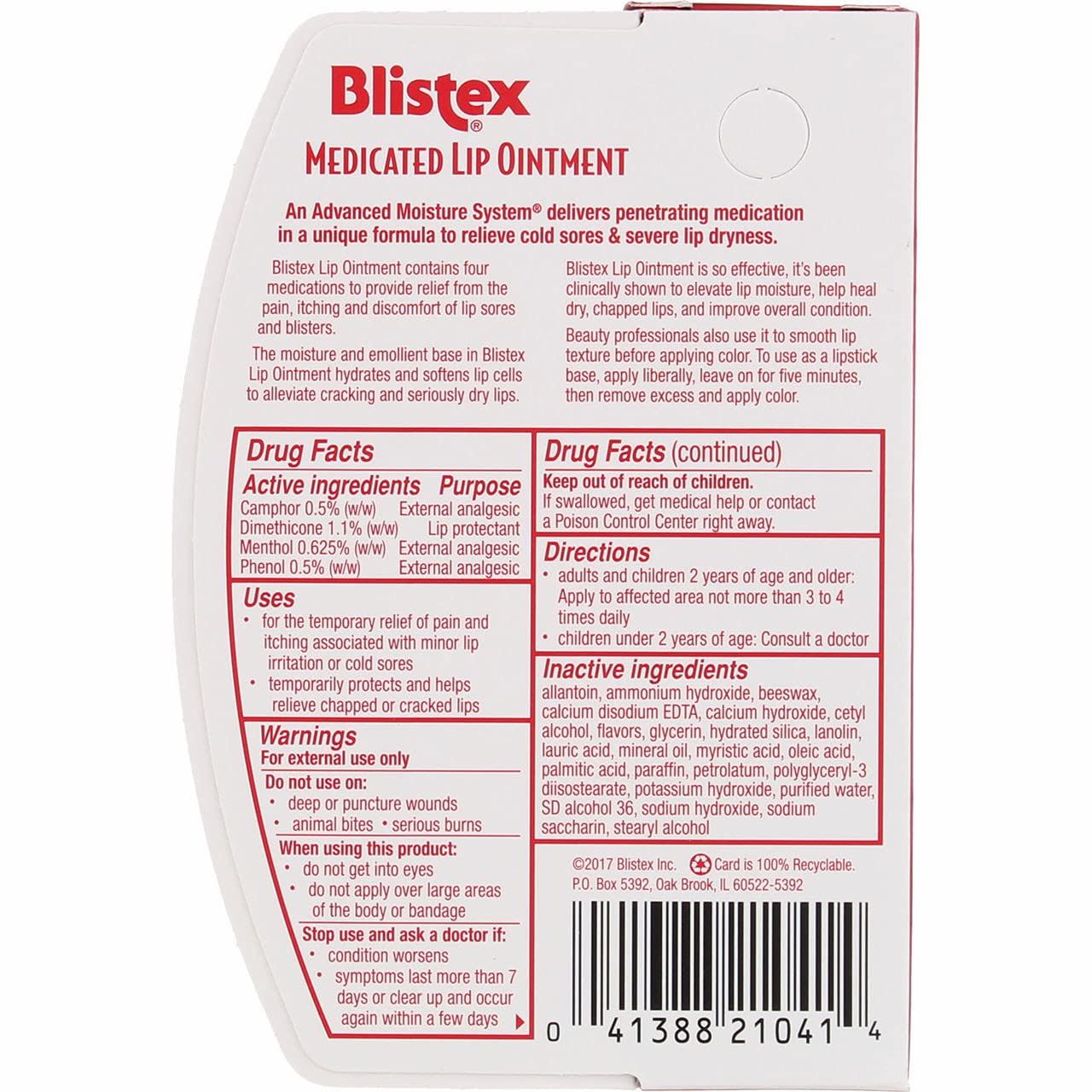 Blistex Lip Medicated Ointment, 0.35 oz (Bundle of 5) Beauty and Personal Care Blistex