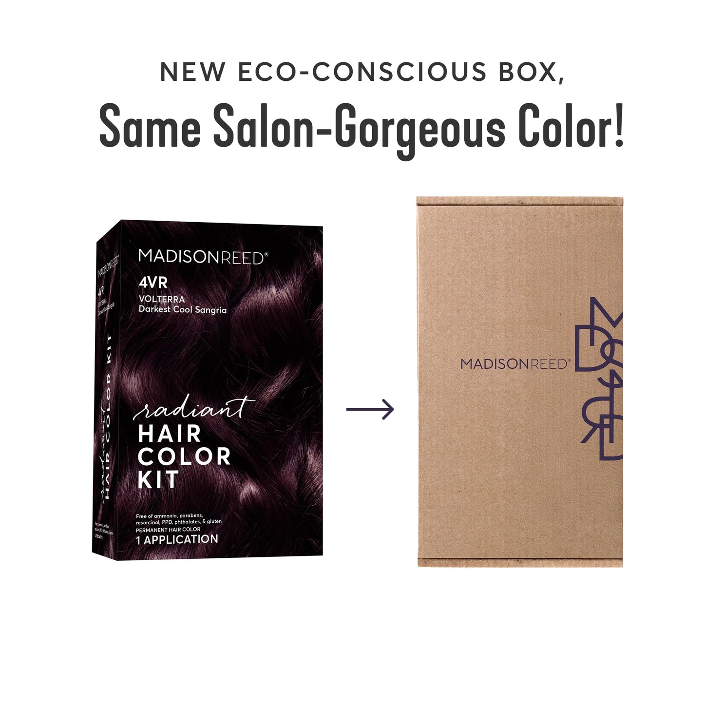 Madison Reed Radiant Hair Color Kit | 4VR Darkest Cool Sangria (Volterra Amethyst) for 100% Gray Hair Coverage | Salon Quality Permanent Hair Dye |