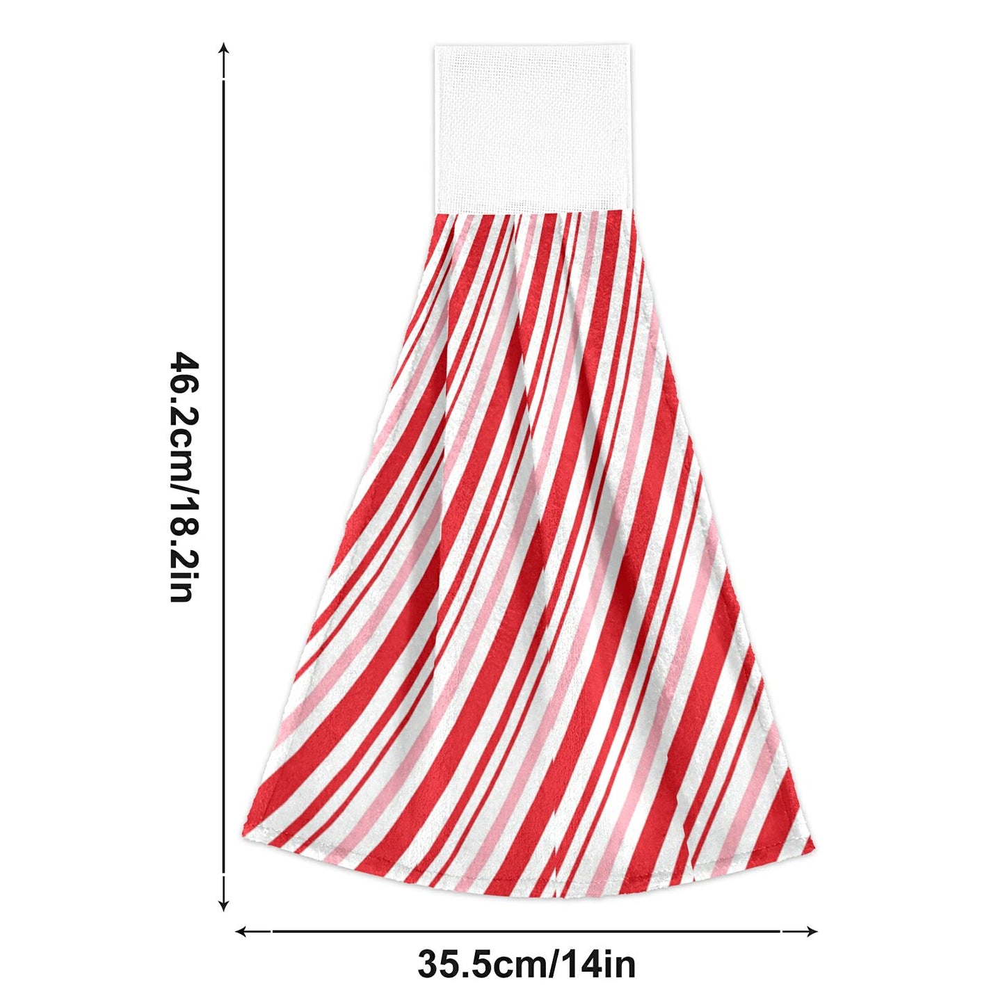 Aslsiy Christmas Candy Cane Hanging Kitchen Towels Set of 2 Winter Red Diagonal Stripe Hand Tie Towels Fast Drying Dish Tea Towels for Tabletop Gym…