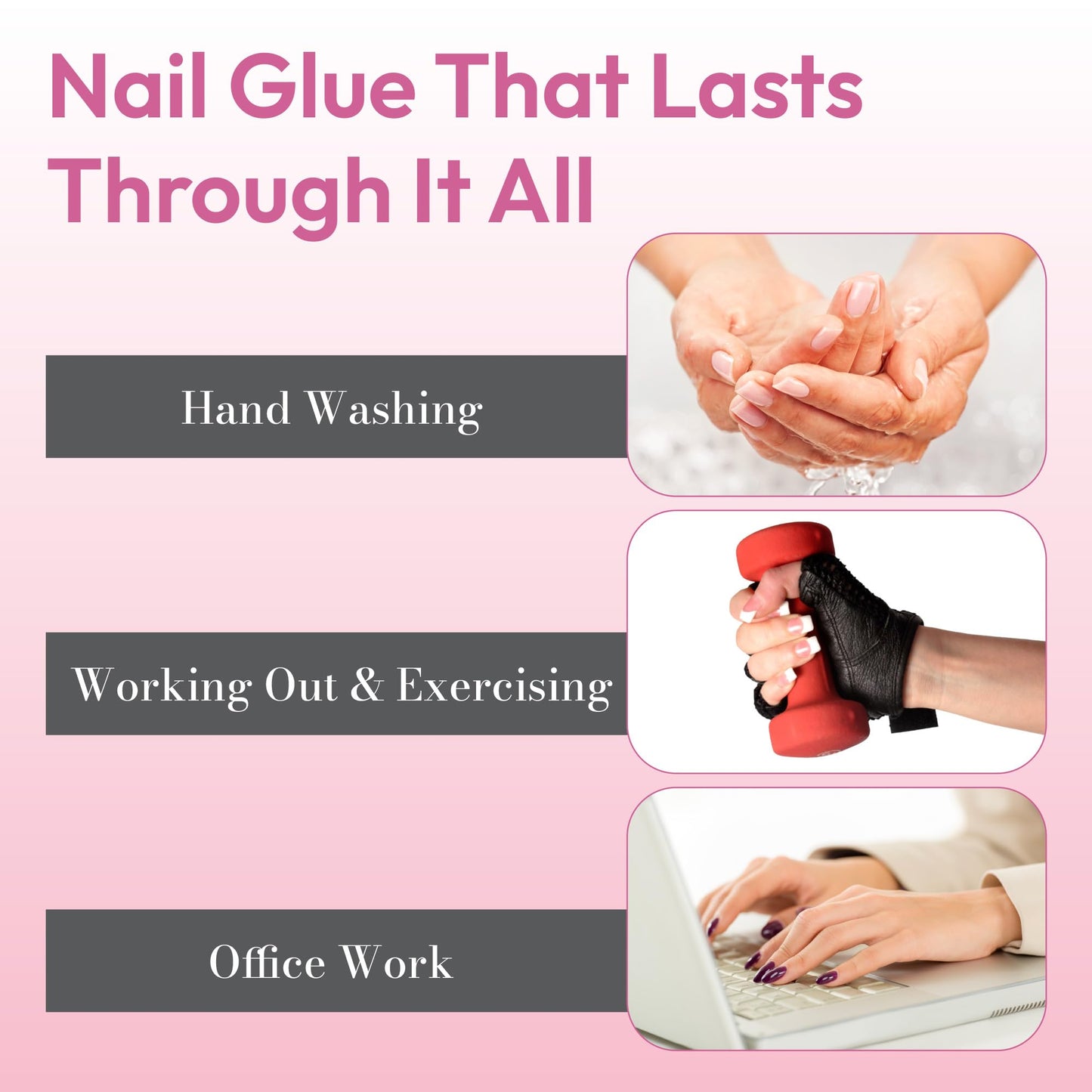 Goldfinger Professional Nail Glue - Super Strong, Fast-Drying, Long-Lasting, Easy Application, Perfect for Acrylic & Press-On Nails, Quick Repair