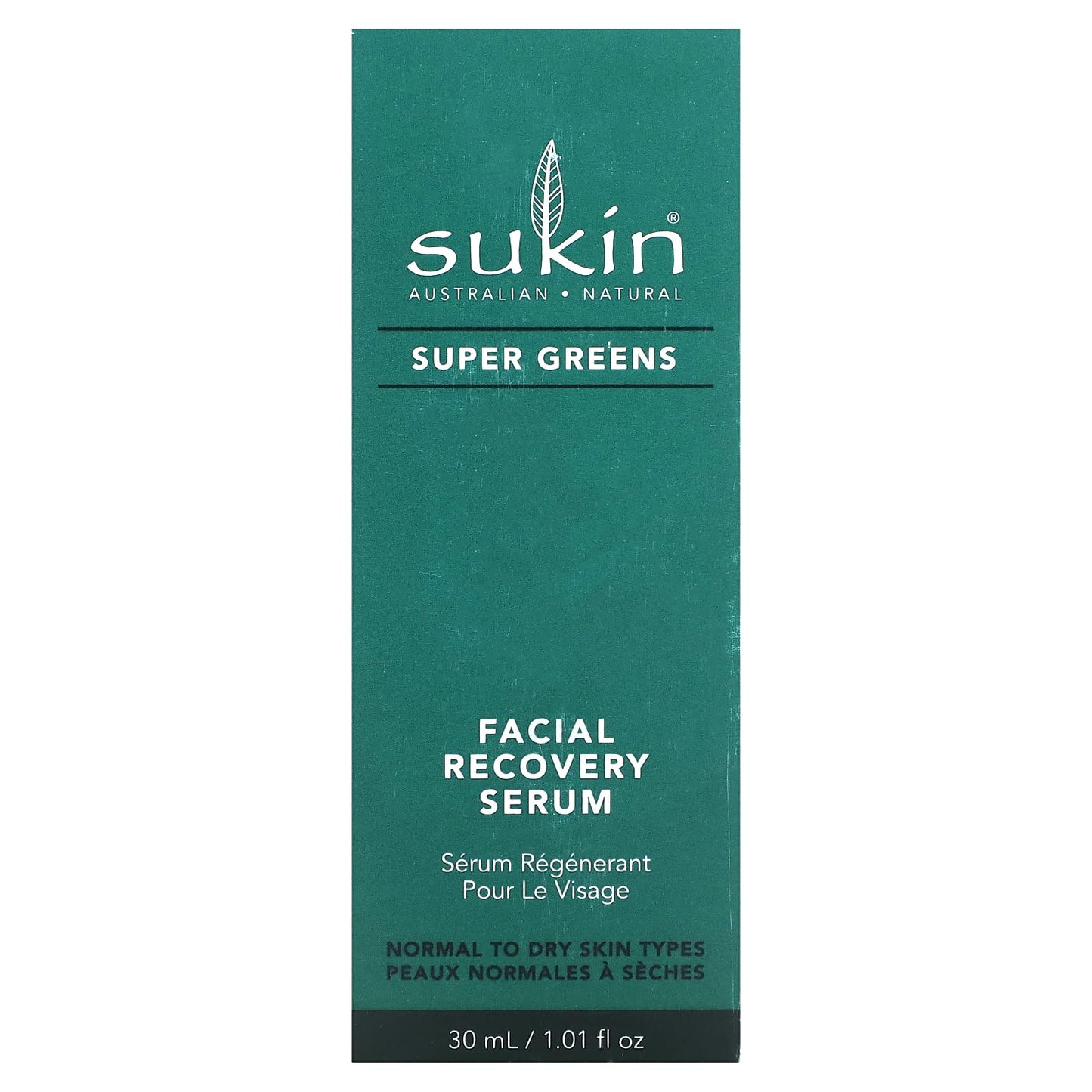 Sukin - Super Greens Facial Recovery Serum, Enhances Skins Radiance, 1.01 fl oz 30 mL