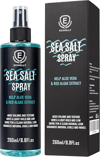 ECHOLLY Sea Salt Spray for Men & Women-Volumizing & Textuirzing With Kelp,Aloe Vera & Red Algae Extract-Matte Finish Lightweight for Natural Beach
