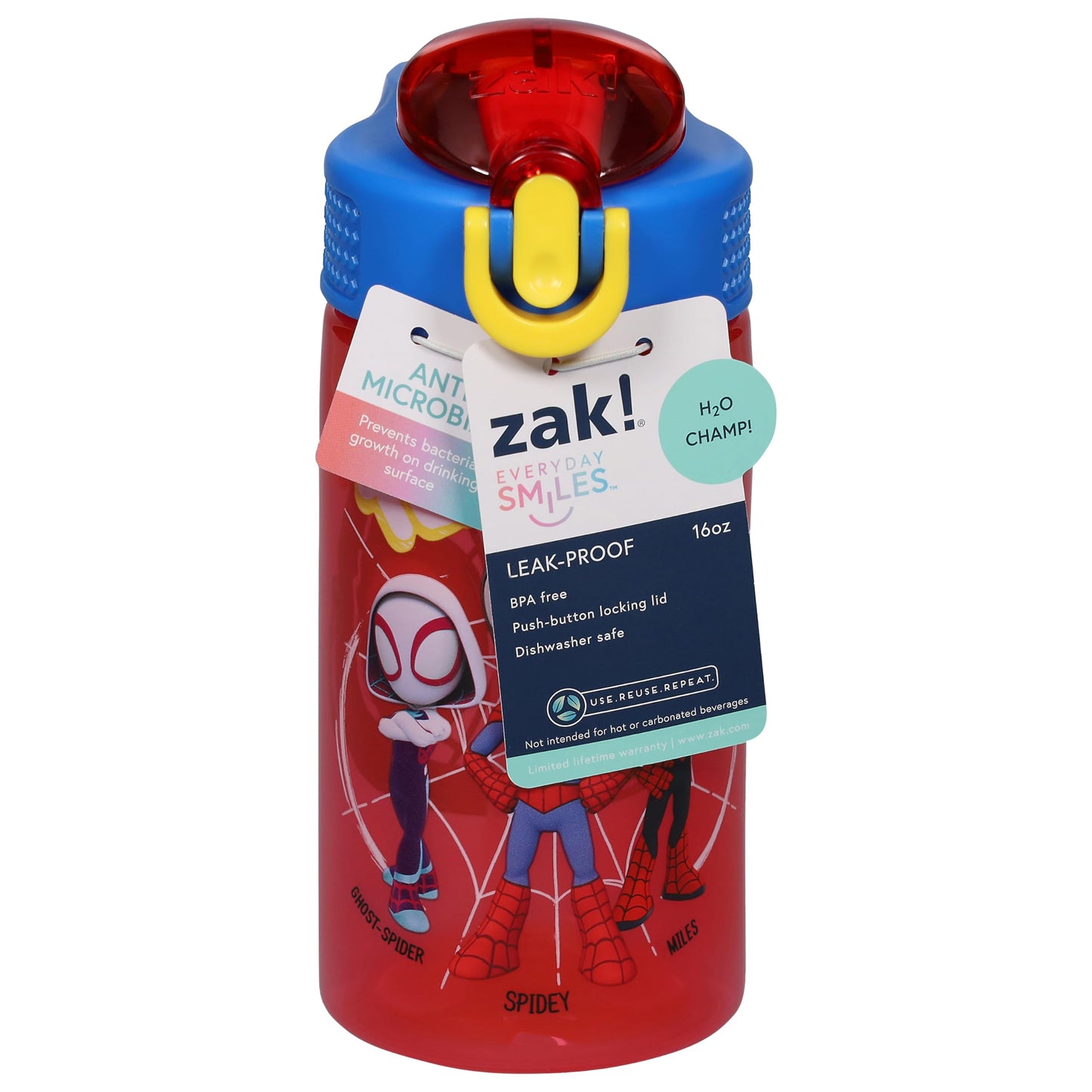 Zak, Spiderman Straw Bottle, 16 Ounce