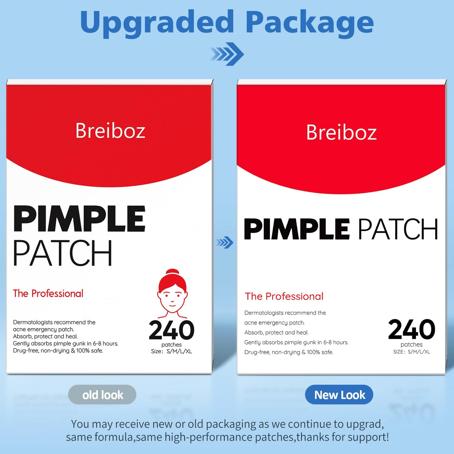 Breiboz Pimple Patches for Face, Skincare Hydrocolloid Acne Pimple Patch Invisible Zit Covers with Tea Tree, Salicylic Acid & Cica Oil | 4 Size 240 Beauty and Personal Care Breiboz